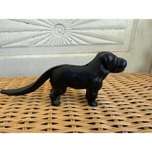 Vintage 1970s Black Dog Cast Iron Figural Nutcracker